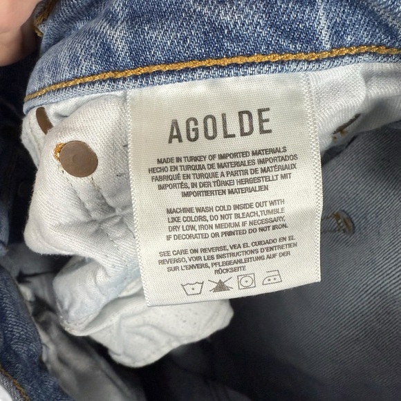 Agolde Denim Women’s Riley High Rise Distressed Straight Crop Jeans Whiplash 30 - Picture 14 of 14